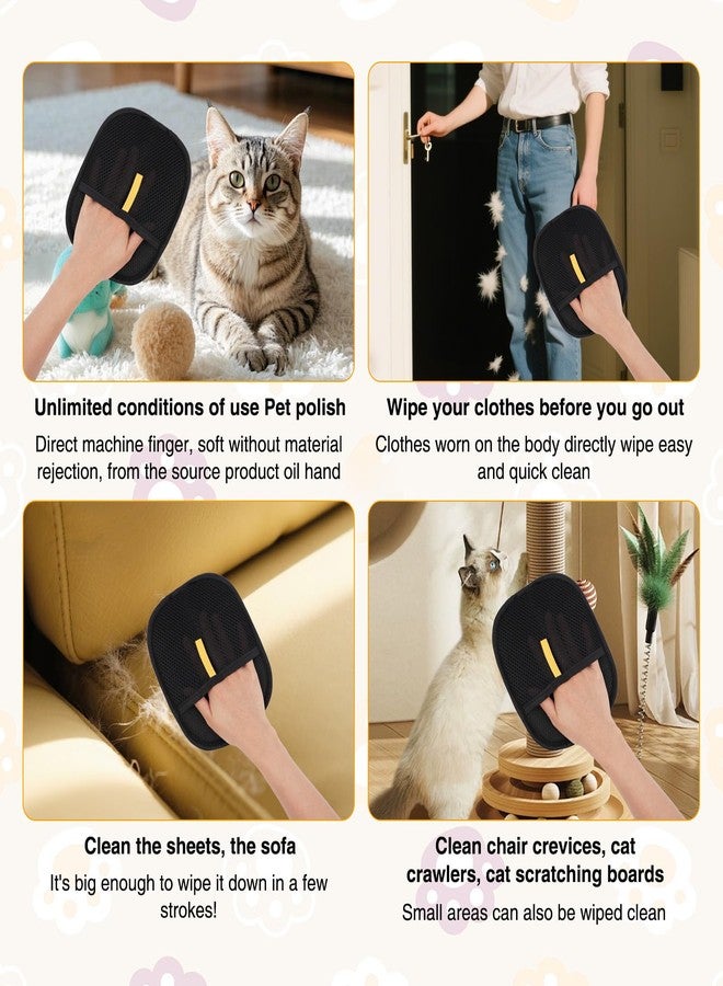 LOGJAM 2 PCS Pets Static Hair Removal Gloves for Cats & Dogs, Reusable Double Sided Pet Grooming Glove Tool for Couch Furniture Carpet - Image 5